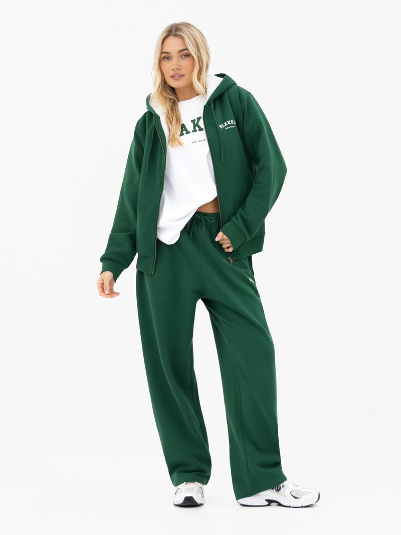 Heritage Wide Leg Sweatpants - Pine Green