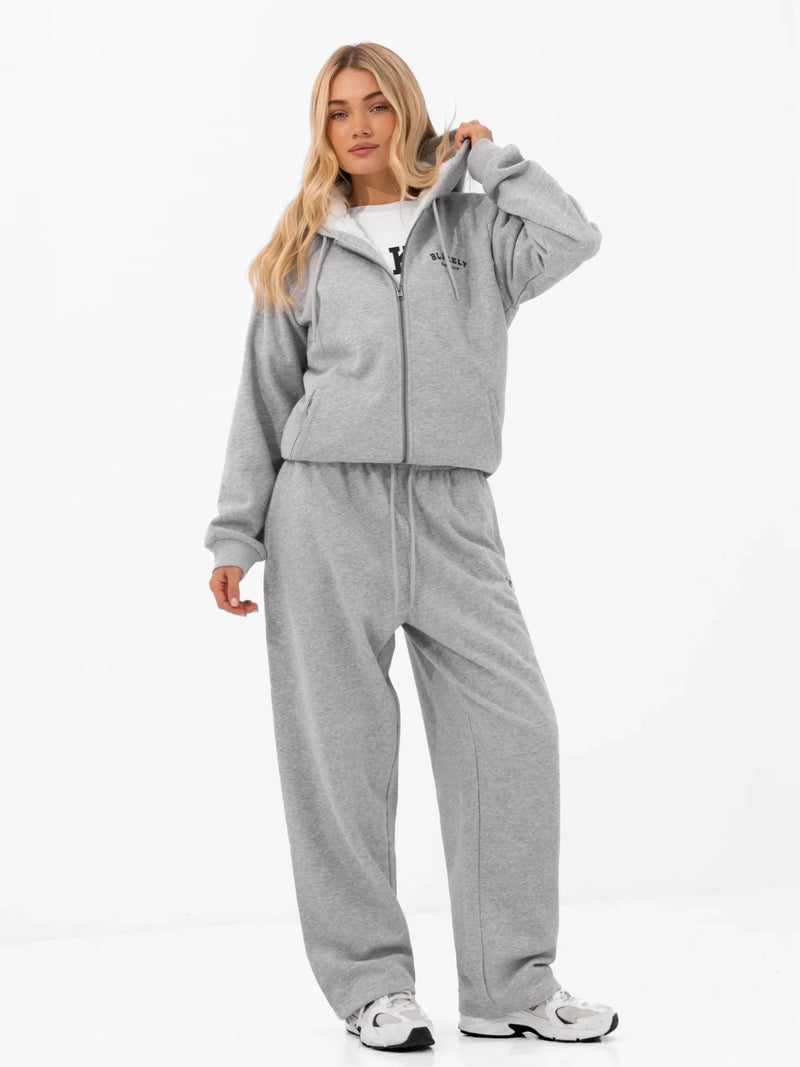 Heritage Wide Leg Sweatpants - Marl Grey
