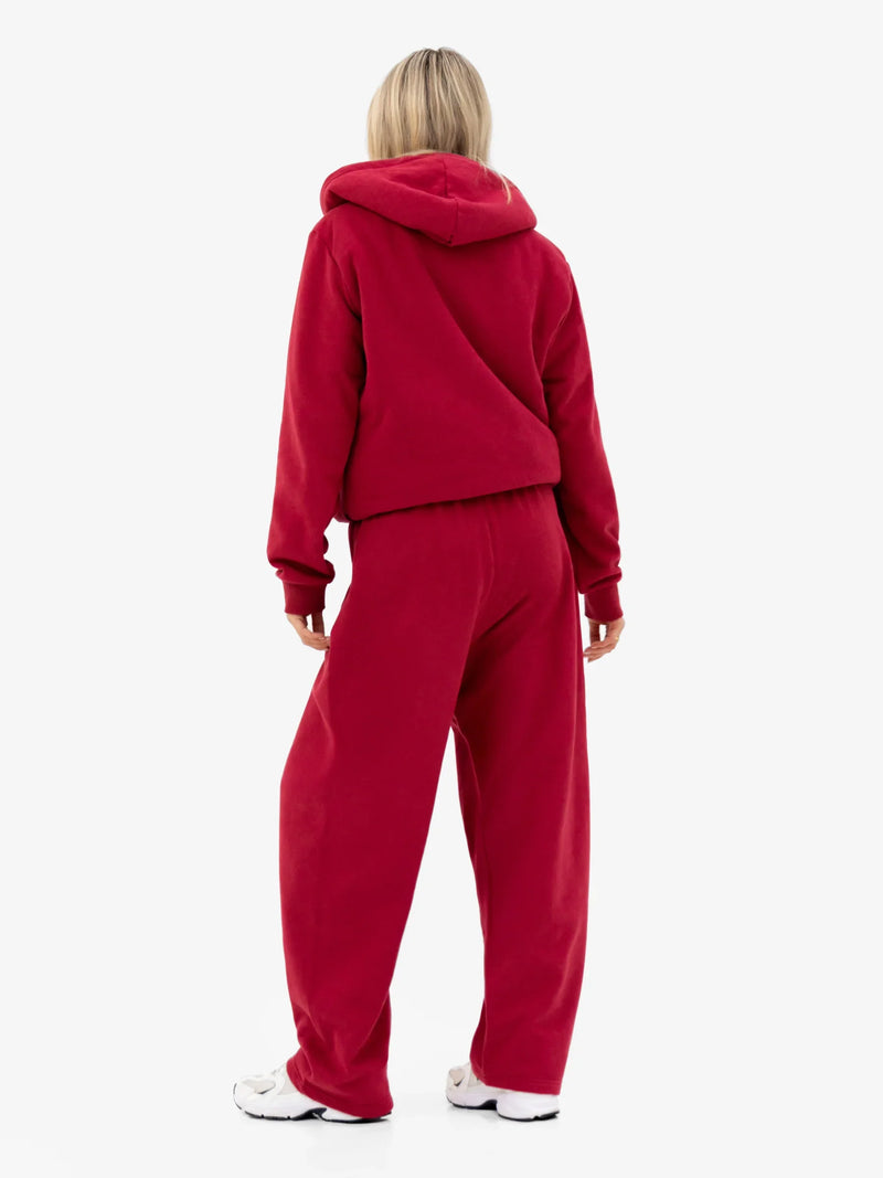 Heritage Wide Leg Sweatpants - Red