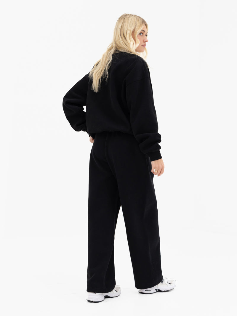 Alexis Wide Leg Sweatpants - Black
