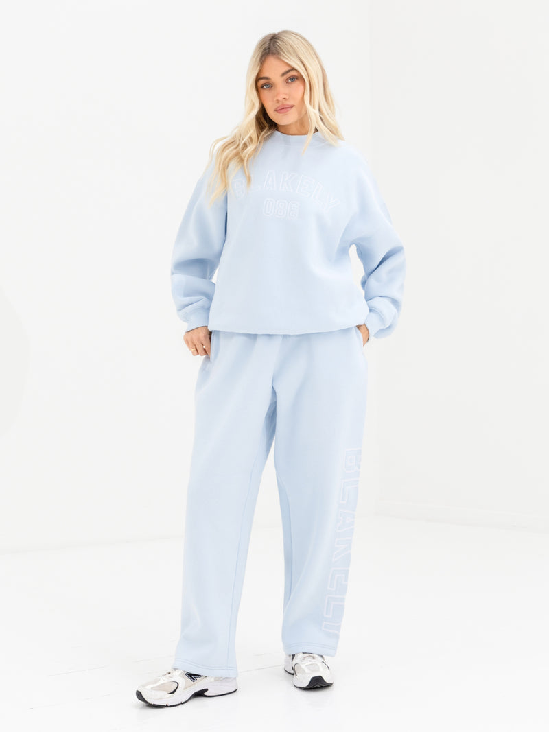 Alexis Wide Leg Sweatpants - Powder Blue