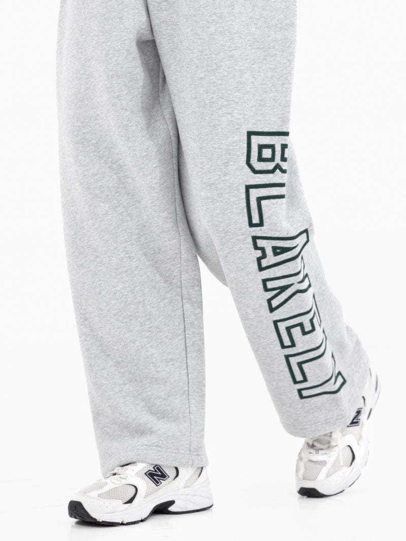 Alexis Wide Leg Sweatpants - Marl Grey