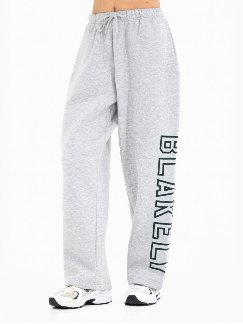 Alexis Wide Leg Sweatpants - Marl Grey