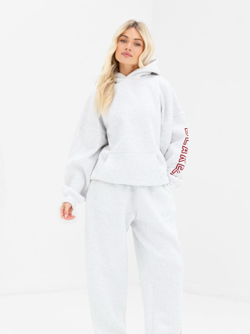 Alexis Wide Leg Sweatpants - Marl White