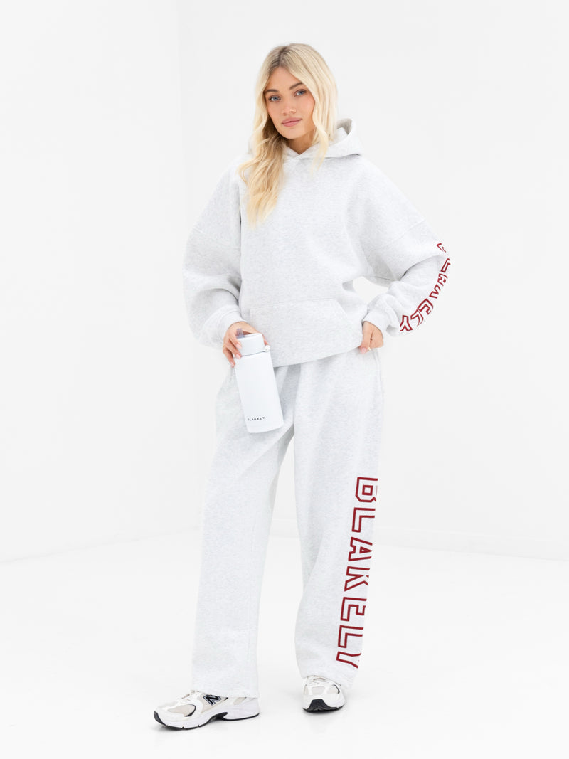 Alexis Wide Leg Sweatpants - Marl White
