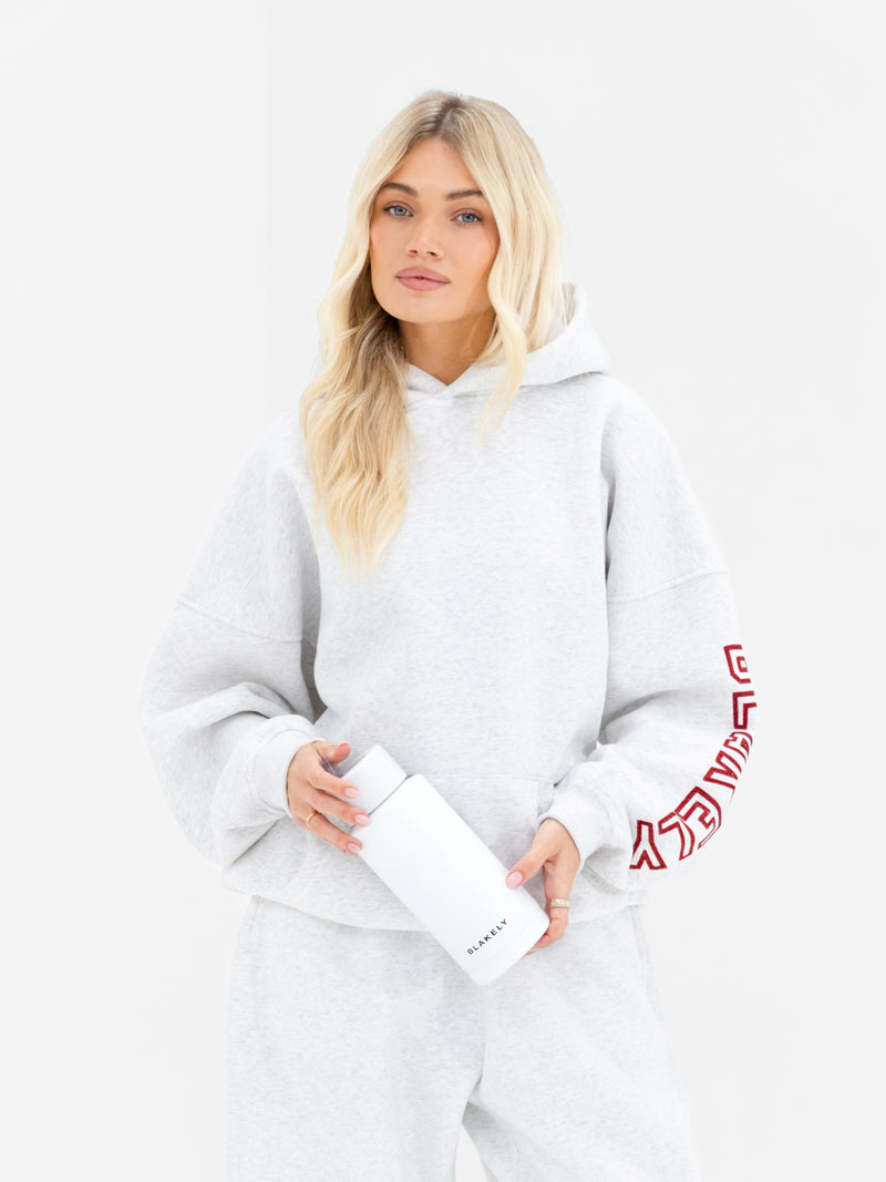 Alexis Wide Leg Sweatpants - Marl White