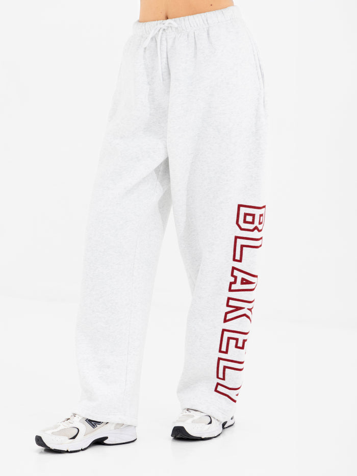 Alexis Wide Leg Sweatpants - Marl White