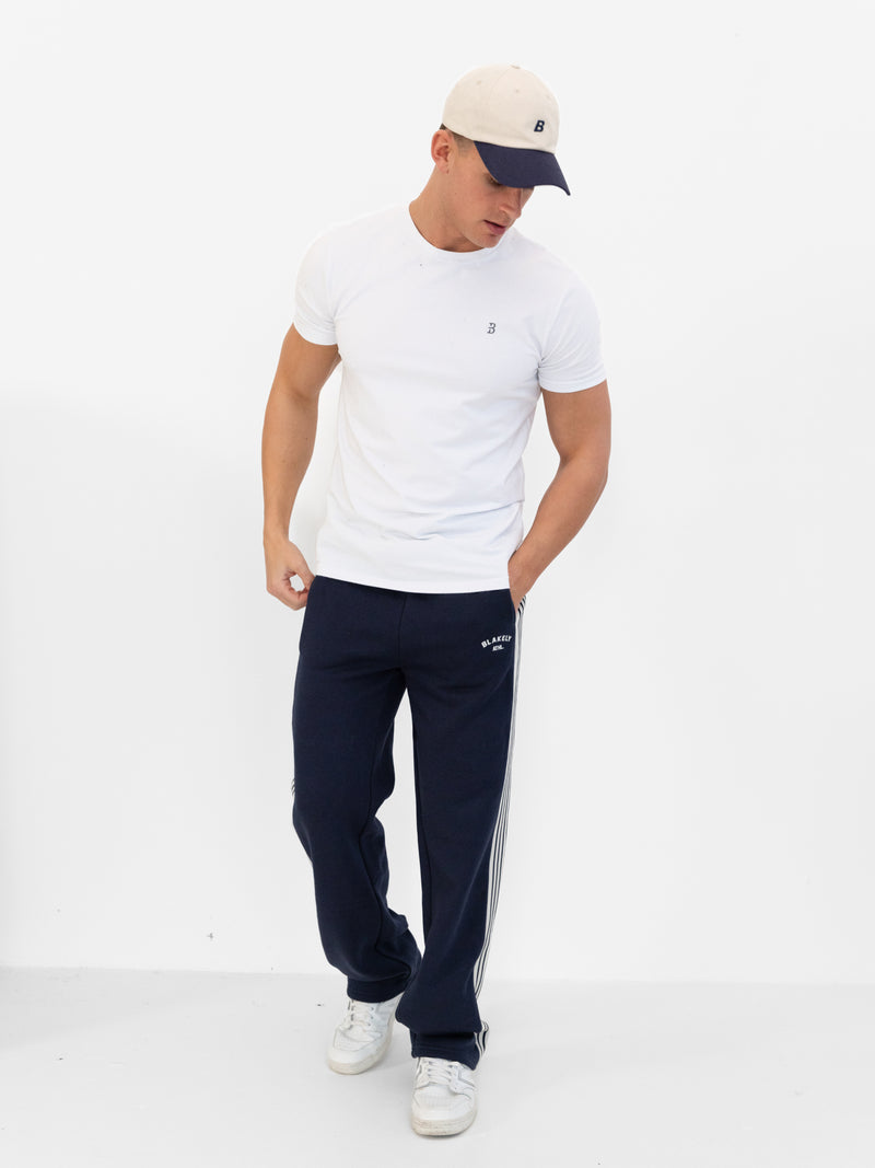 Zayd Wide Leg Sweatpants - Deep Navy