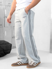Zayd Wide Leg Sweatpants - Marl Grey