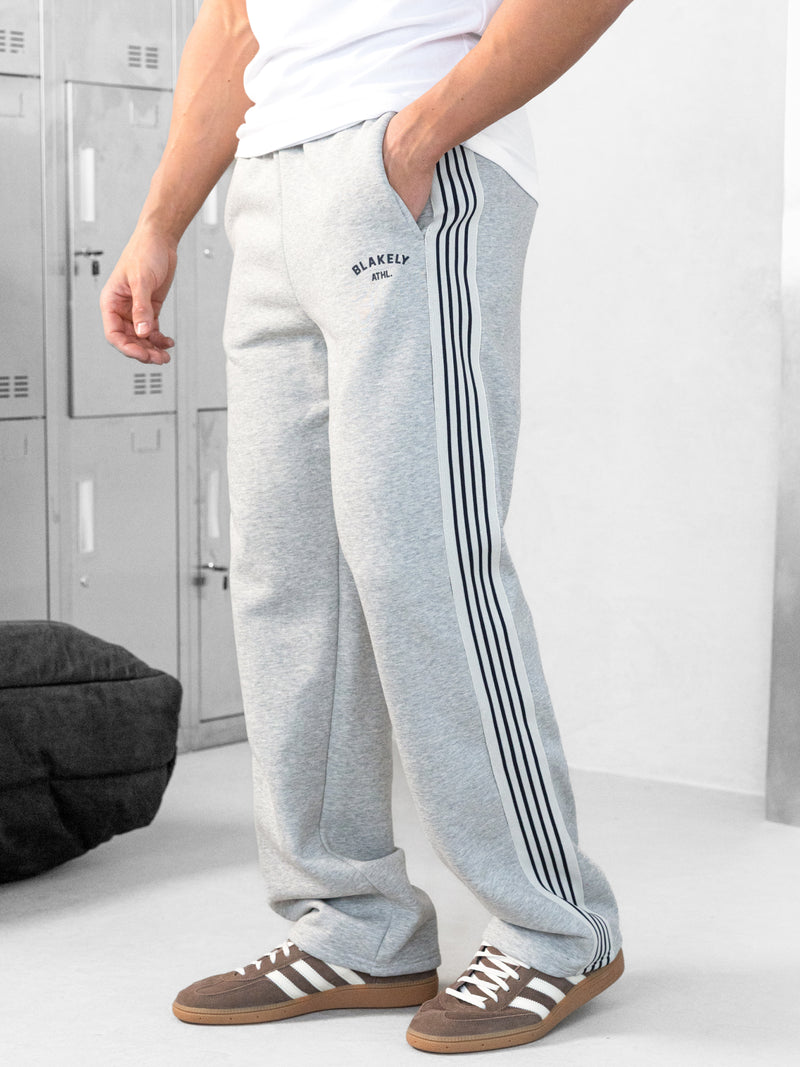 Zayd Wide Leg Sweatpants - Marl Grey