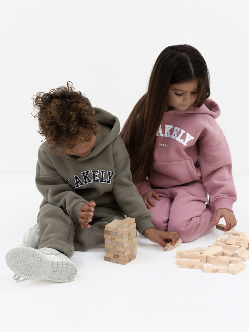 Mini Varsity Hoodie - Dusty Pink