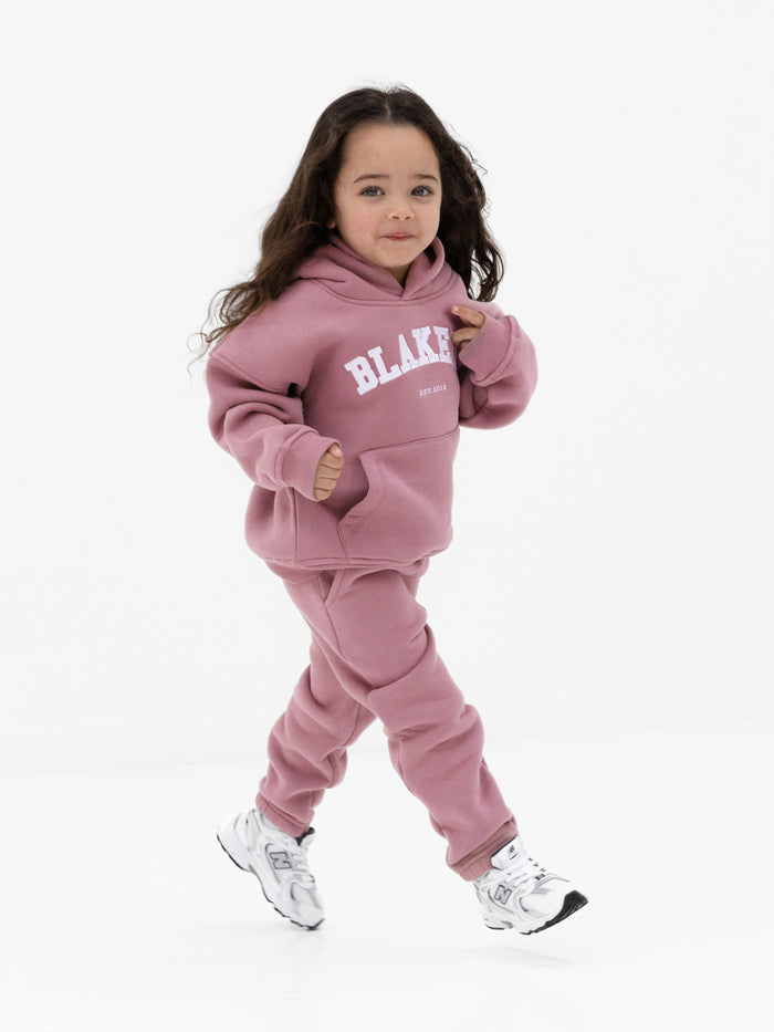 Mini Varsity Hoodie - Dusty Pink