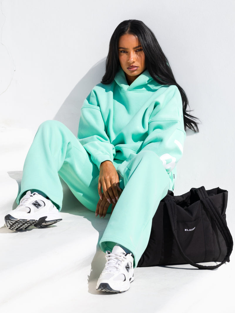 Isabel Wide Leg Sweatpants - Bright Mint
