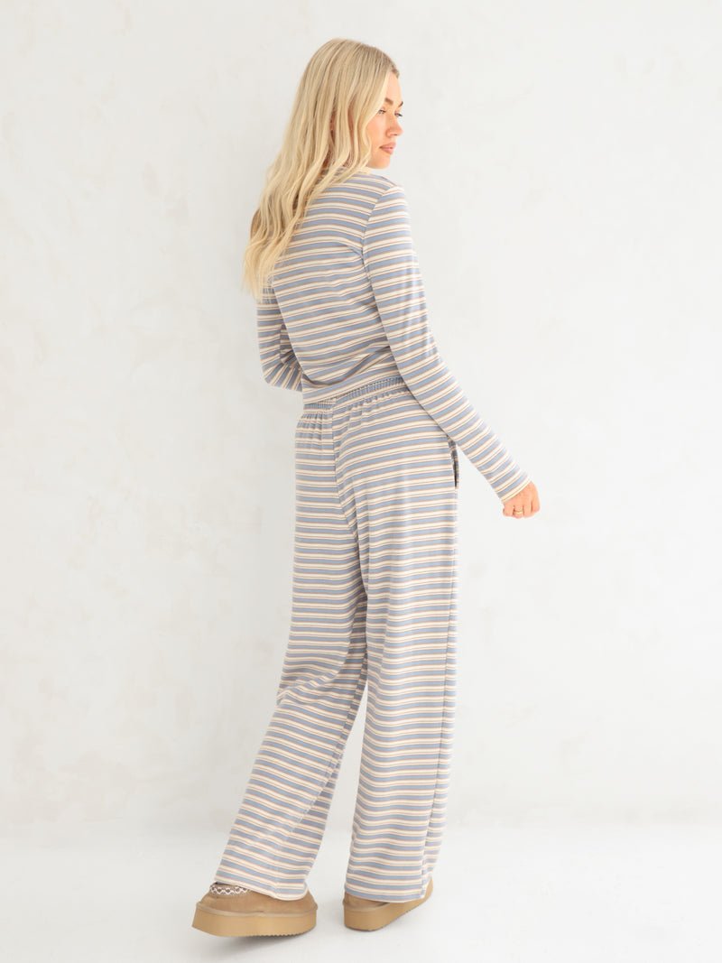 Sadie Stripe Long Sleeve Top - Baby Blue Stripe