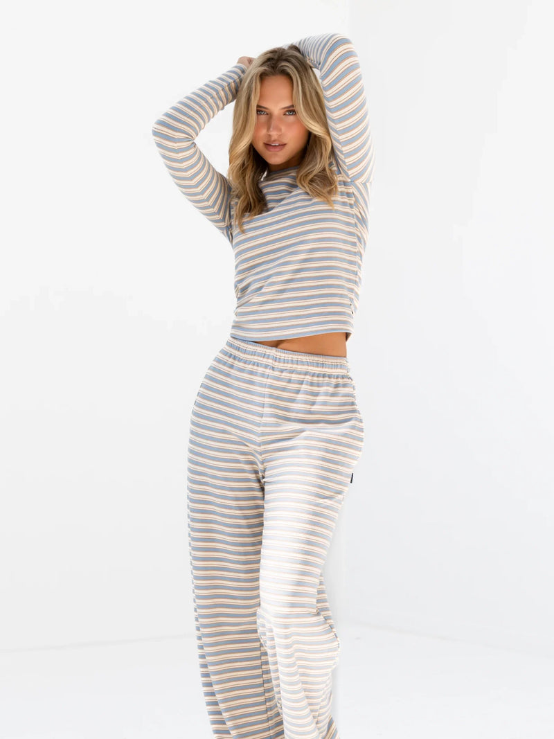 Urban Classics Gestreepte crinkle pantalon voor dames, zwart/wit, L Urban Classics Gestreepte crinkle pantalon voor dames, zwart/wit, L