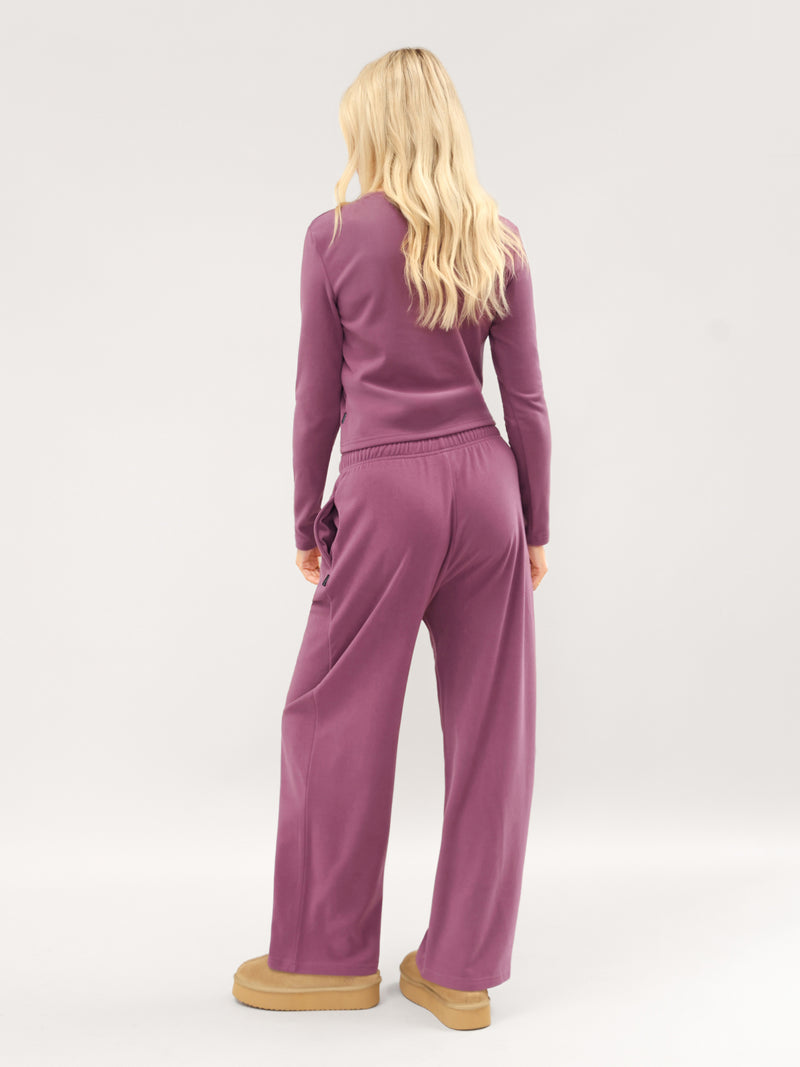 Sadie Wide Leg Trousers - Purple Berry