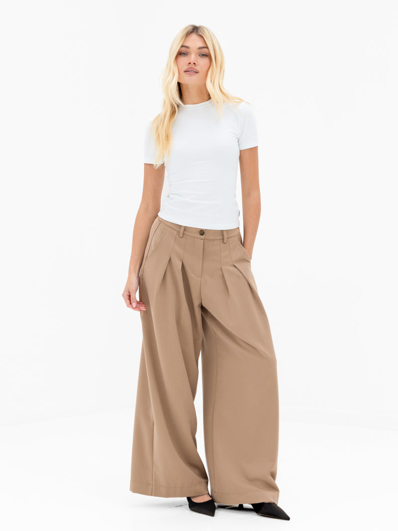 Ali Pleated Trousers - Tan