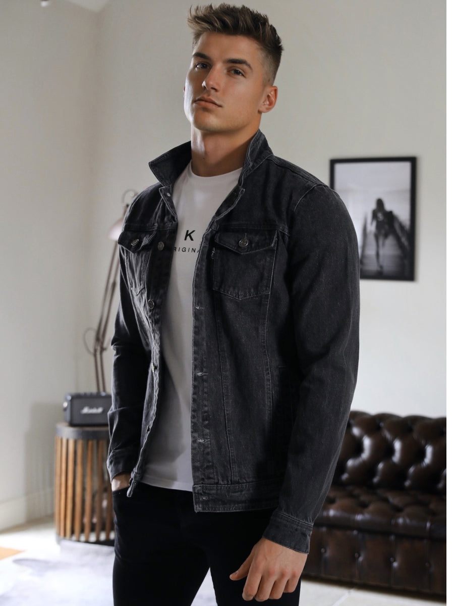 Buy Soho Mens Grey Denim Jacket | Free delivery on orders over £70 ...