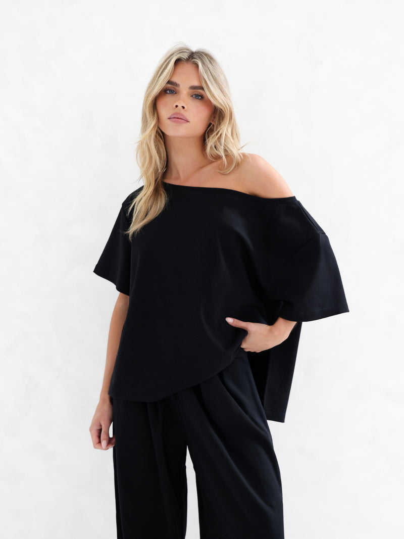 Cleo Off The Shoulder Top - Black
