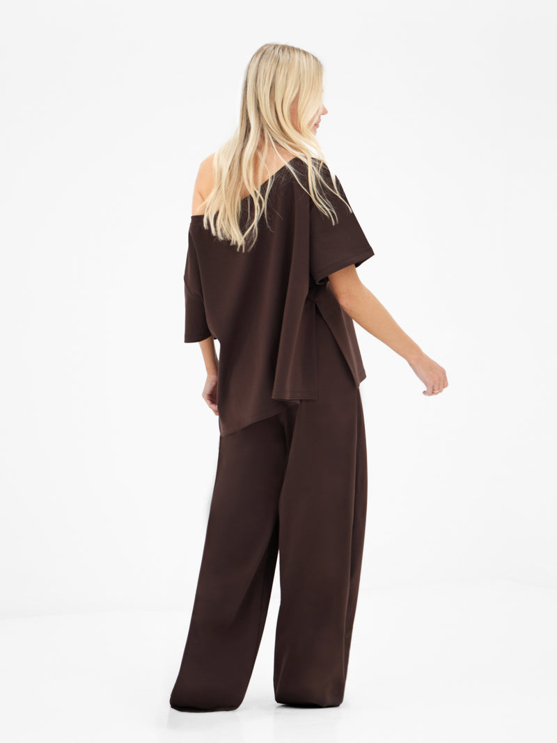 Cleo Off The Shoulder Top - Brown