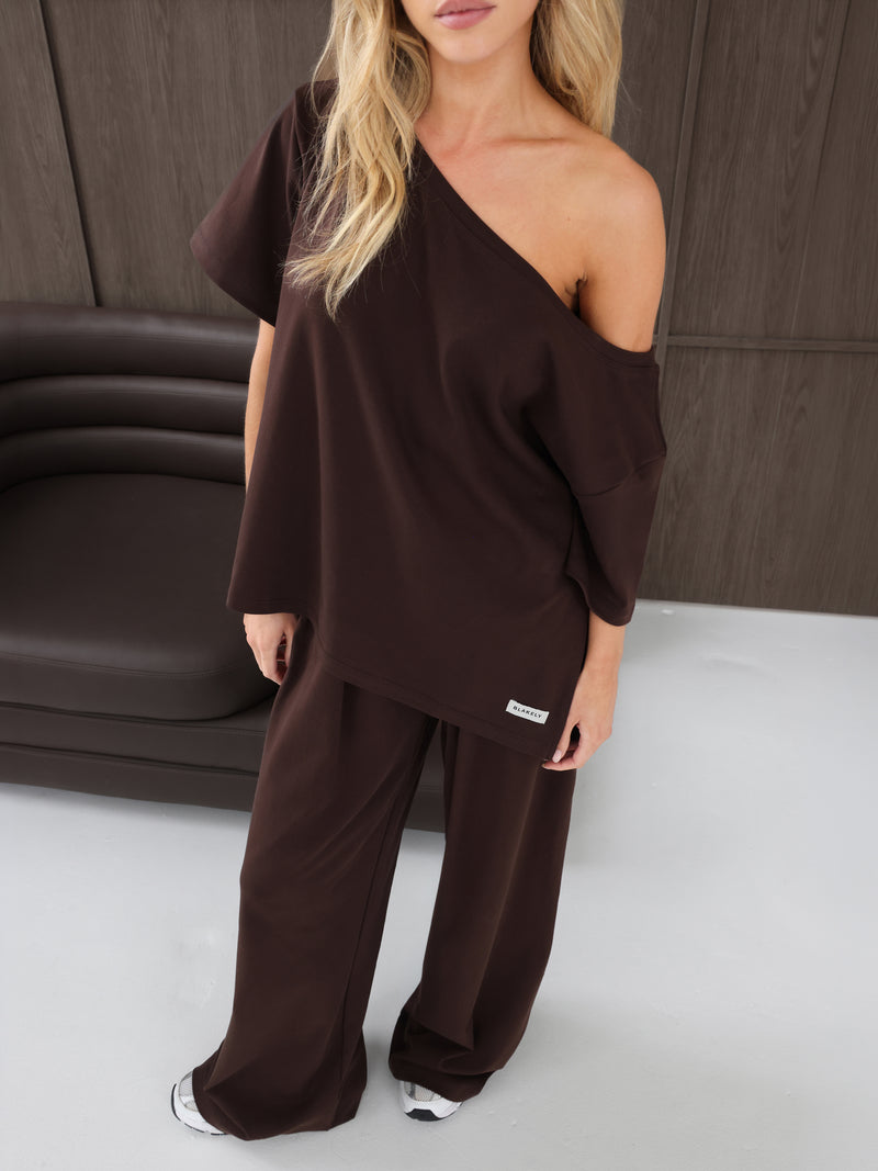 Cleo Wide Leg Trousers - Brown