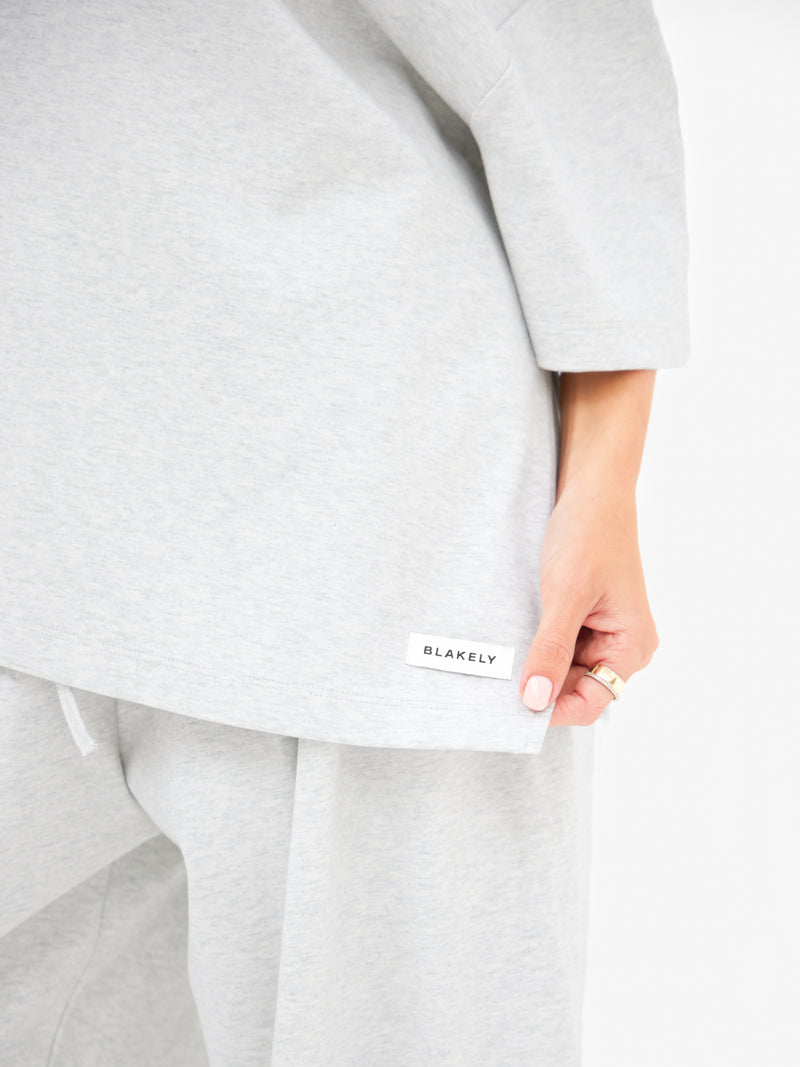 Cleo Off The Shoulder Top - Marl Grey