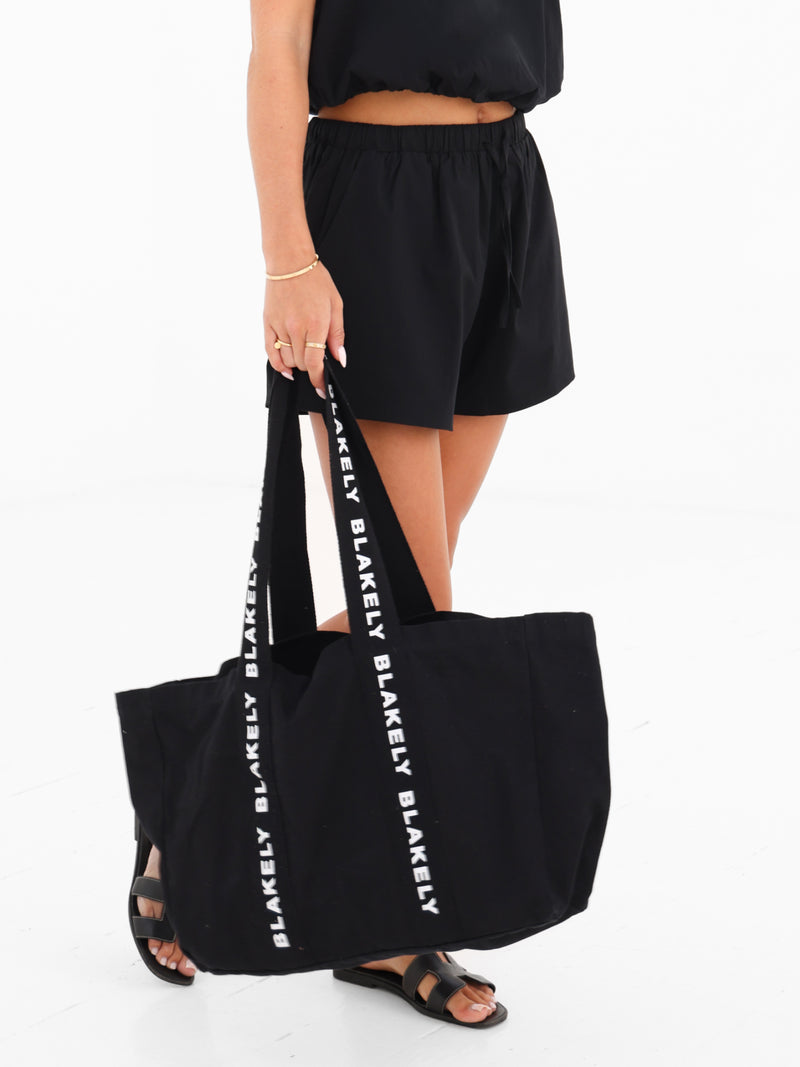 Kaia Poplin Shorts - Black