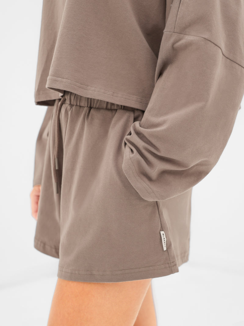 Ayla Cotton Shorts - Cool Taupe