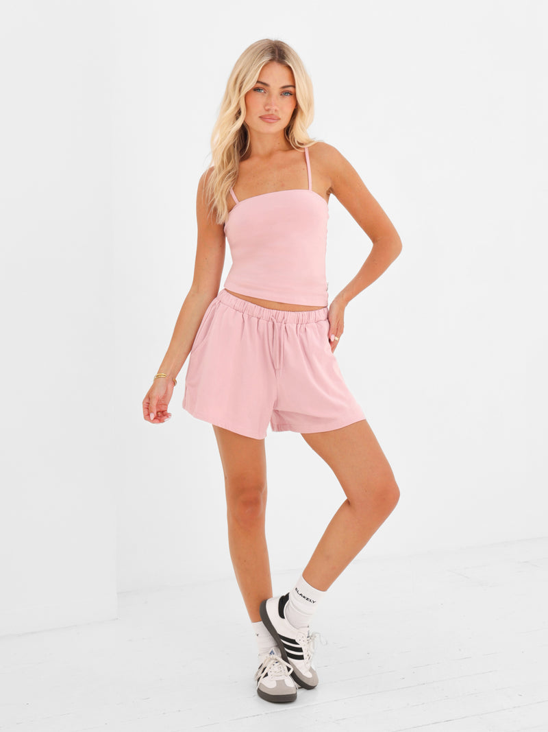 Ayla Cotton Shorts - Peony Pink