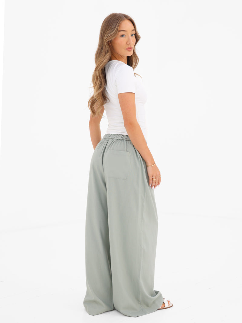 Alessia Linen Trousers - Soft Sage