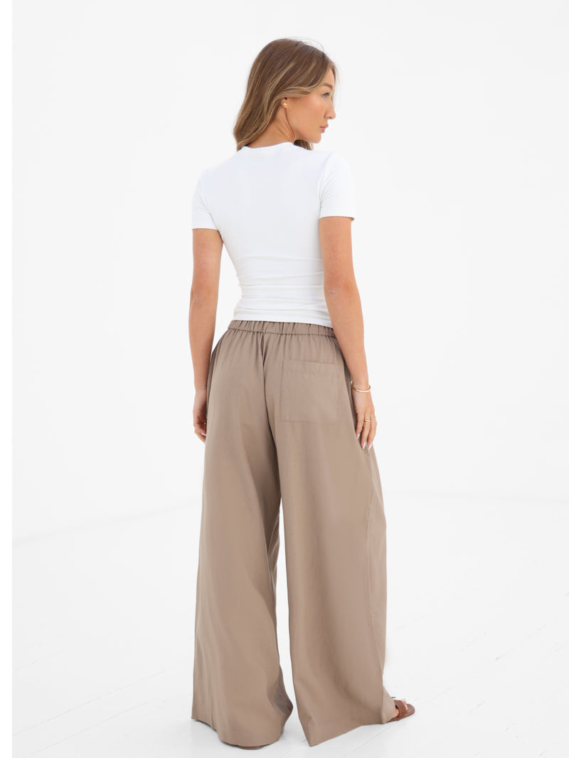 Alessia Linen Trousers - Tan