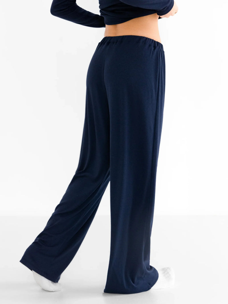 Rosie Pointelle Trousers - Light Navy