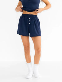 Rosie Pointelle Shorts - Light Navy