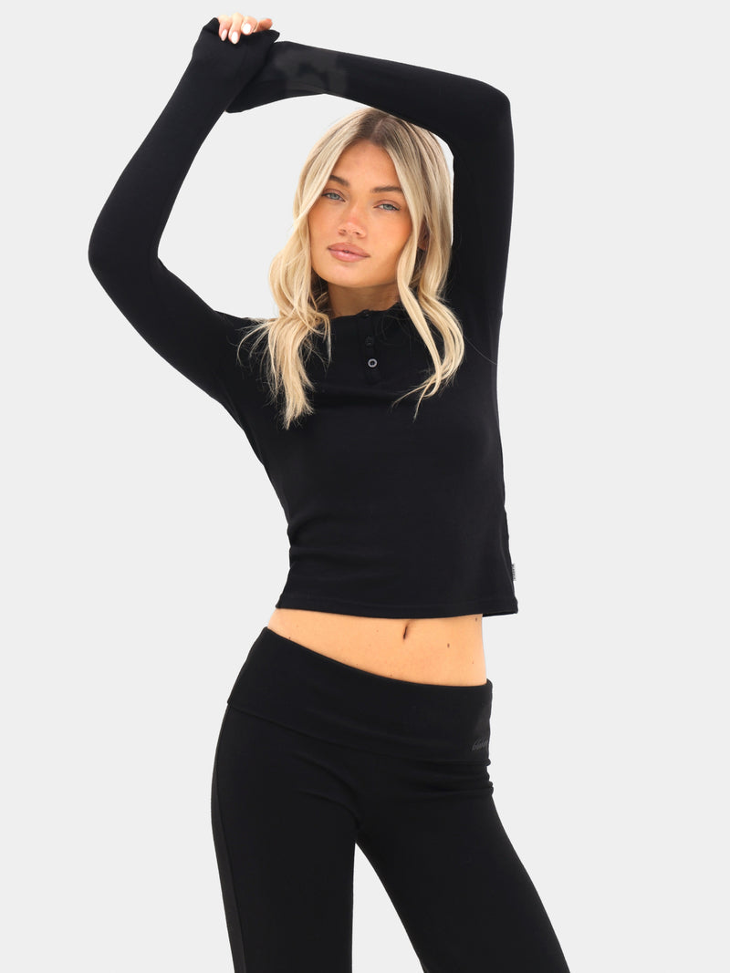 Melody Soft Knitted Top - Black