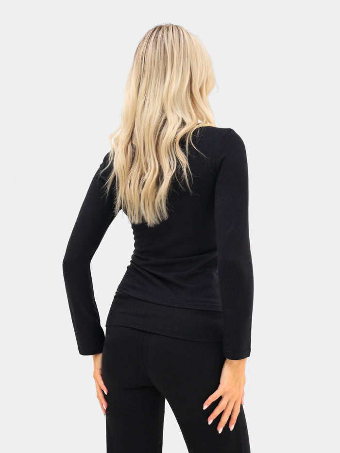 Melody Soft Knitted Top - Black