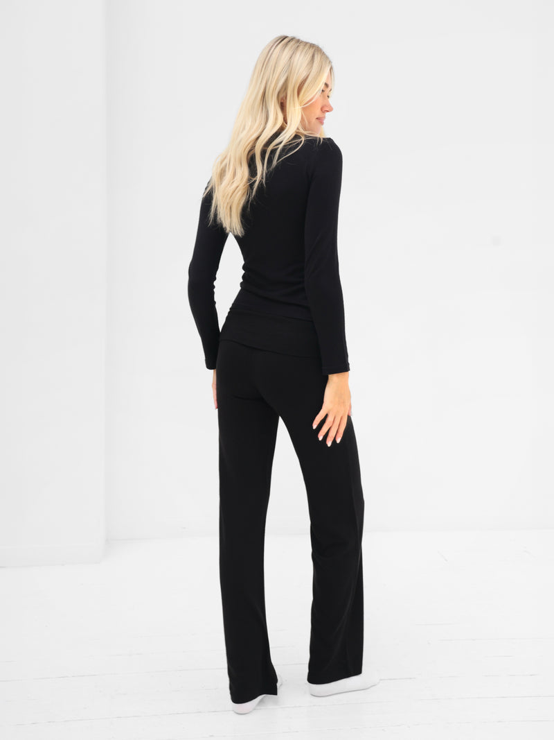 Melody Soft Knitted Top - Black