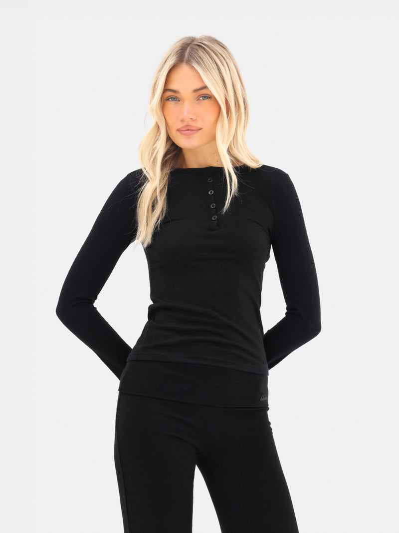 Melody Soft Knitted Top - Black