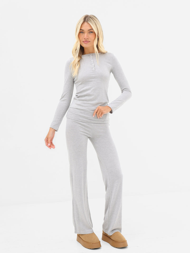 Melody Soft Knitted Top - Marl Grey