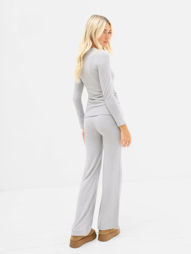 Melody Soft Knitted Top - Marl Grey