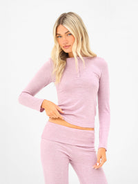 Melody Soft Knitted Top - Marl Pink