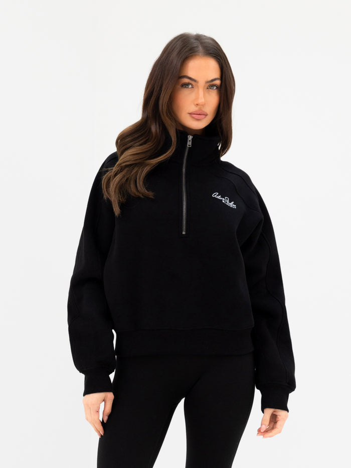 Addie 1/4 Zip Jumper - Black