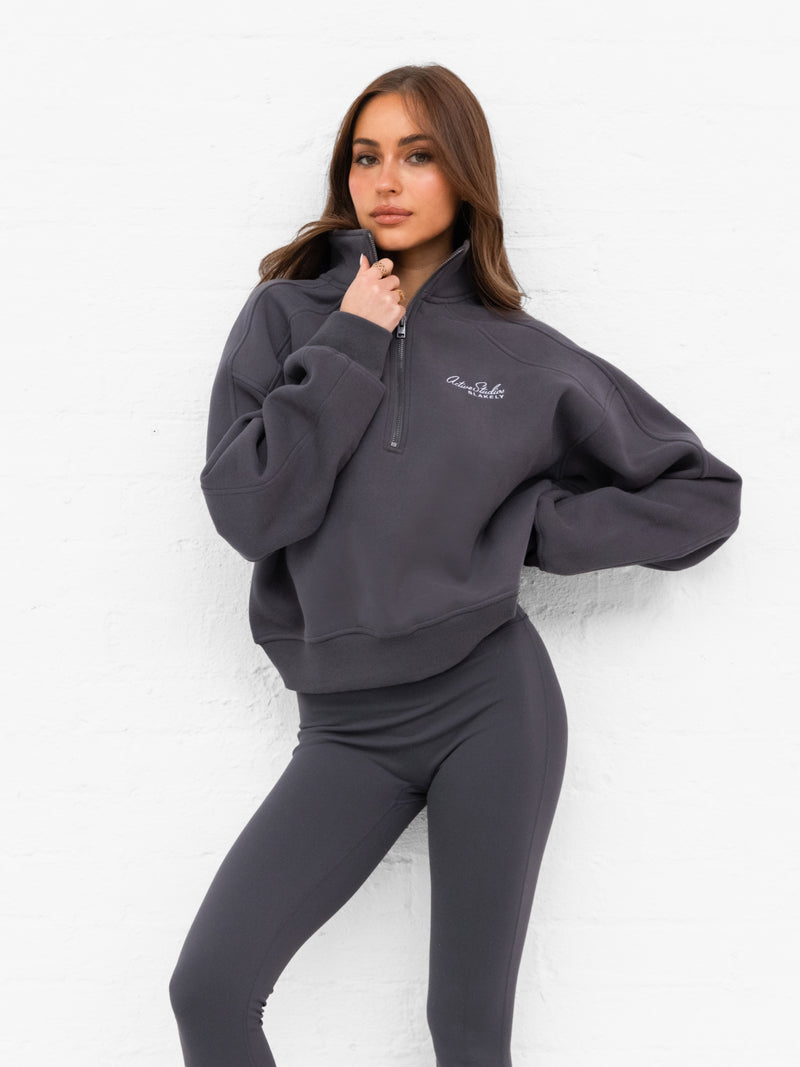 Addie 1/4 Zip Jumper - Charcoal