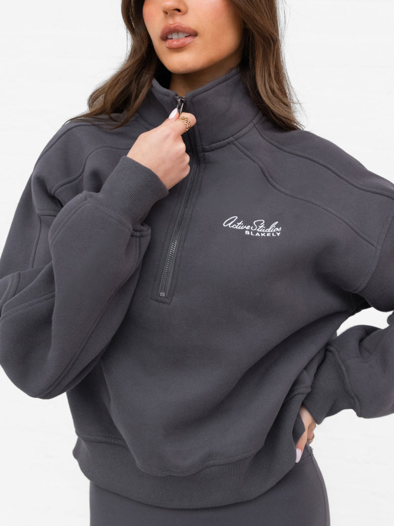 Addie 1/4 Zip Jumper - Charcoal