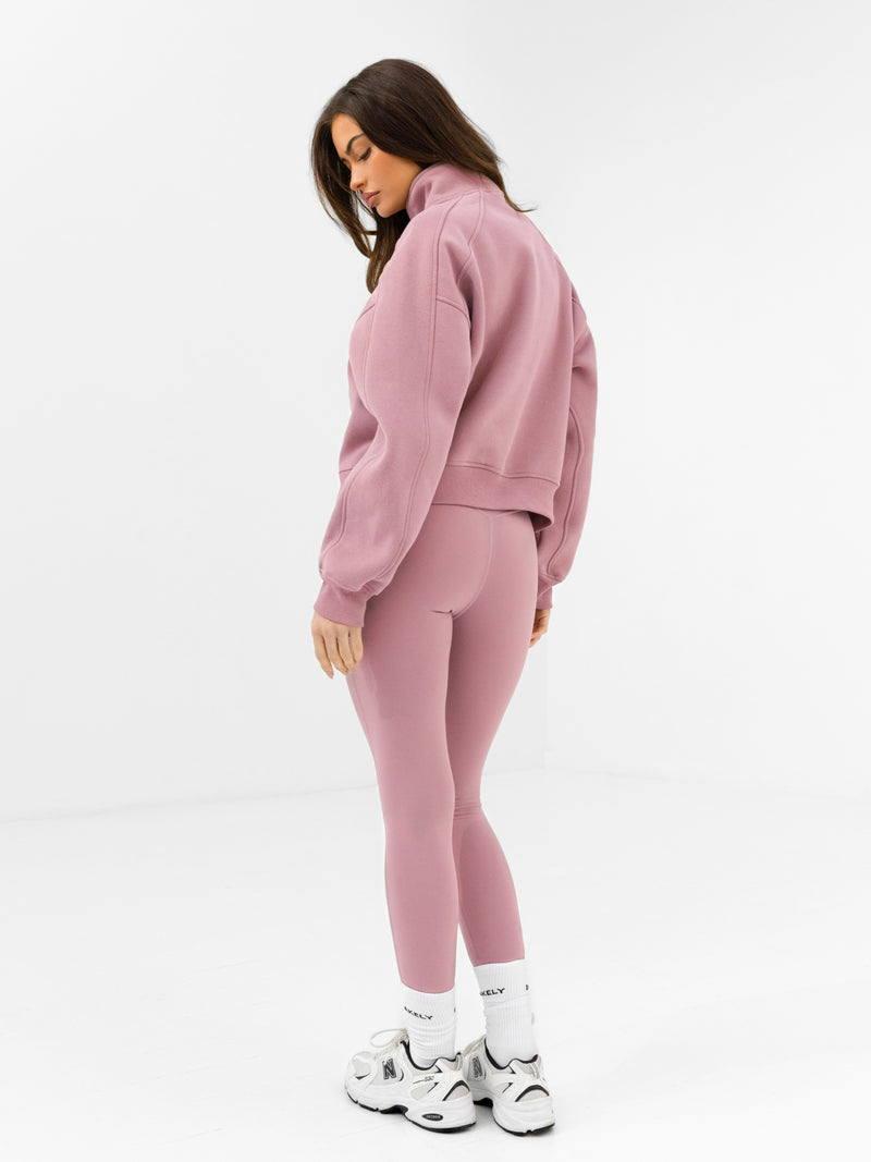 Addie 1/4 Zip Jumper - Dusty Pink