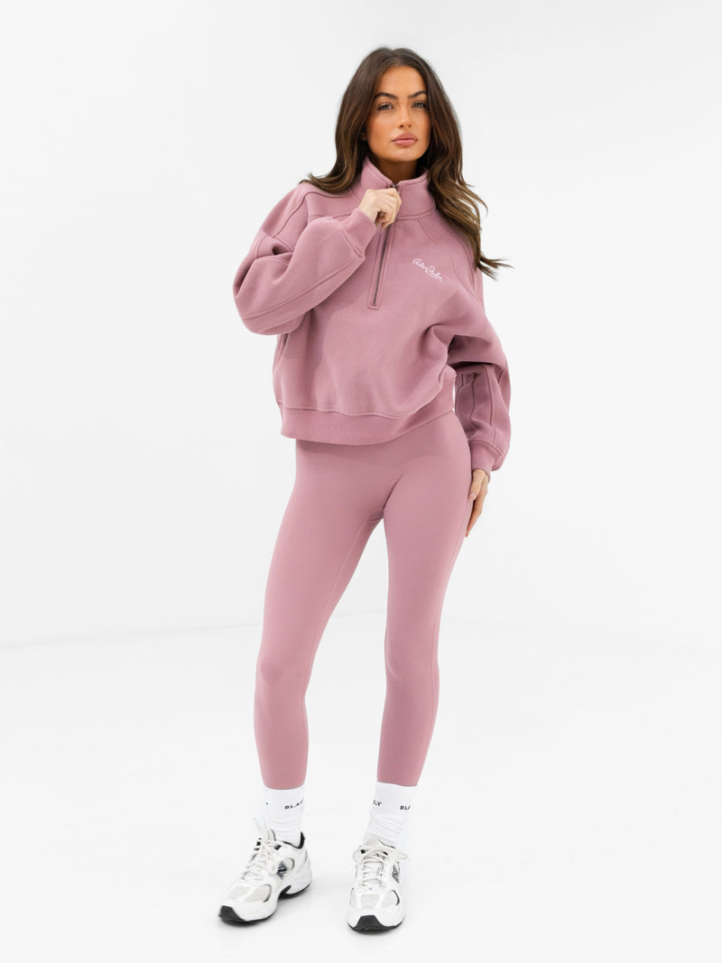 Addie 1/4 Zip Jumper - Dusty Pink