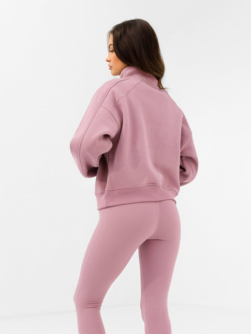 Addie 1/4 Zip Jumper - Dusty Pink