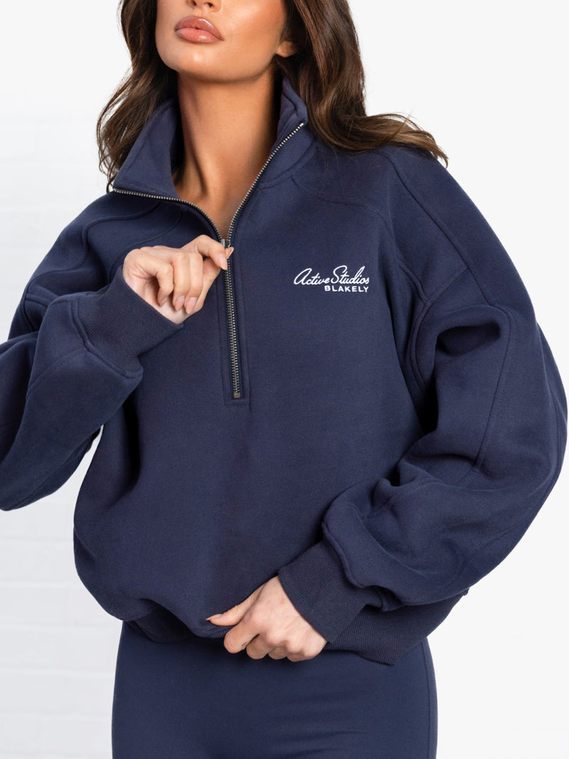 Addie 1/4 Zip Jumper - True Navy