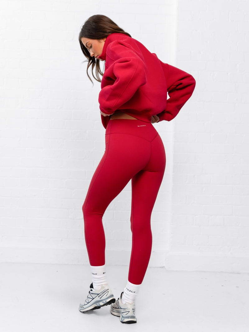 Addie 1/4 Zip Jumper - Cherry Red