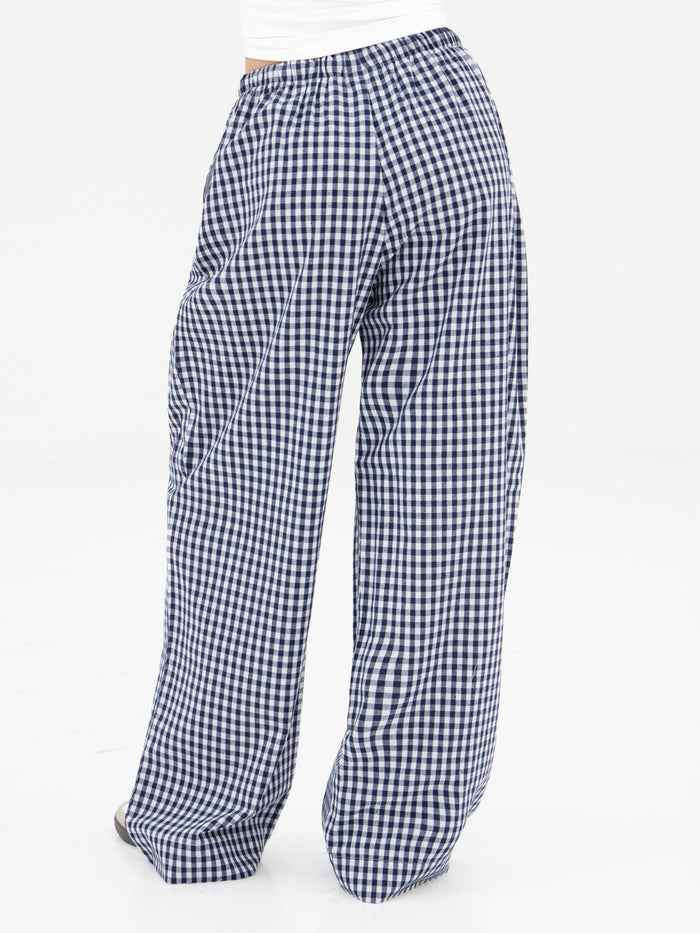 Lottie Gingham Trousers - Navy