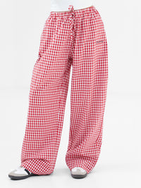 Lottie Gingham Trousers - Red